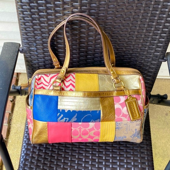 Coach Signature Patchwork Satchel Tote F17164 - Picture 1 of 10